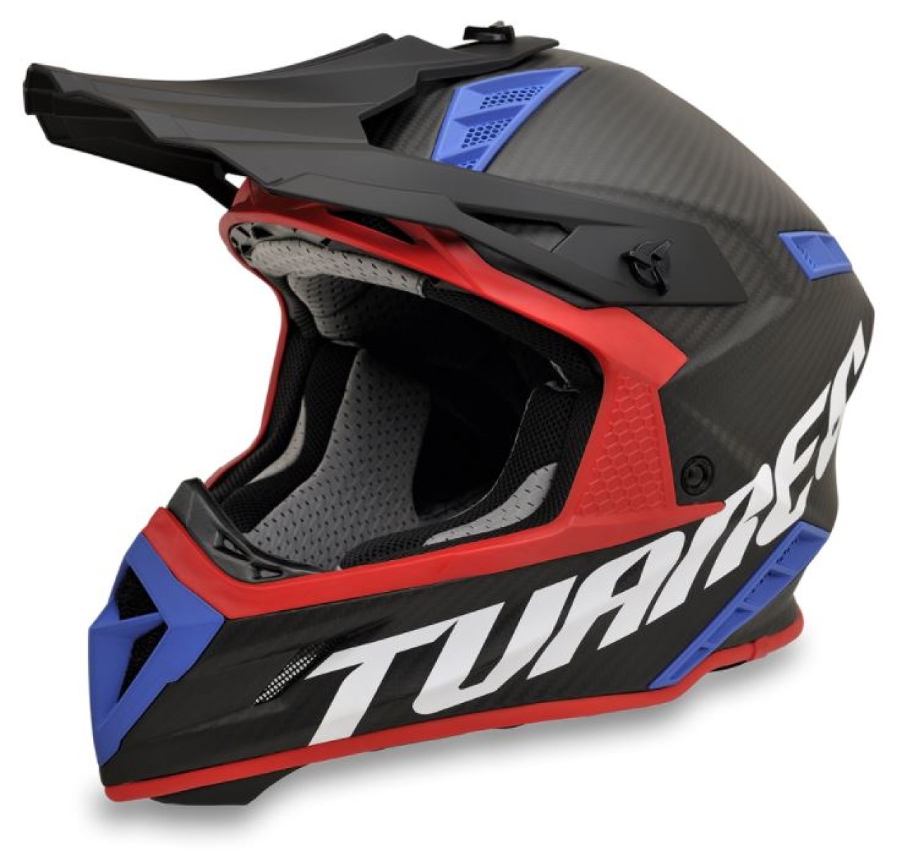 3 - Aprilia Off Road Helm Tuareg, schwarz, rot, blau, matt, S, Carbon, ECE 22.05