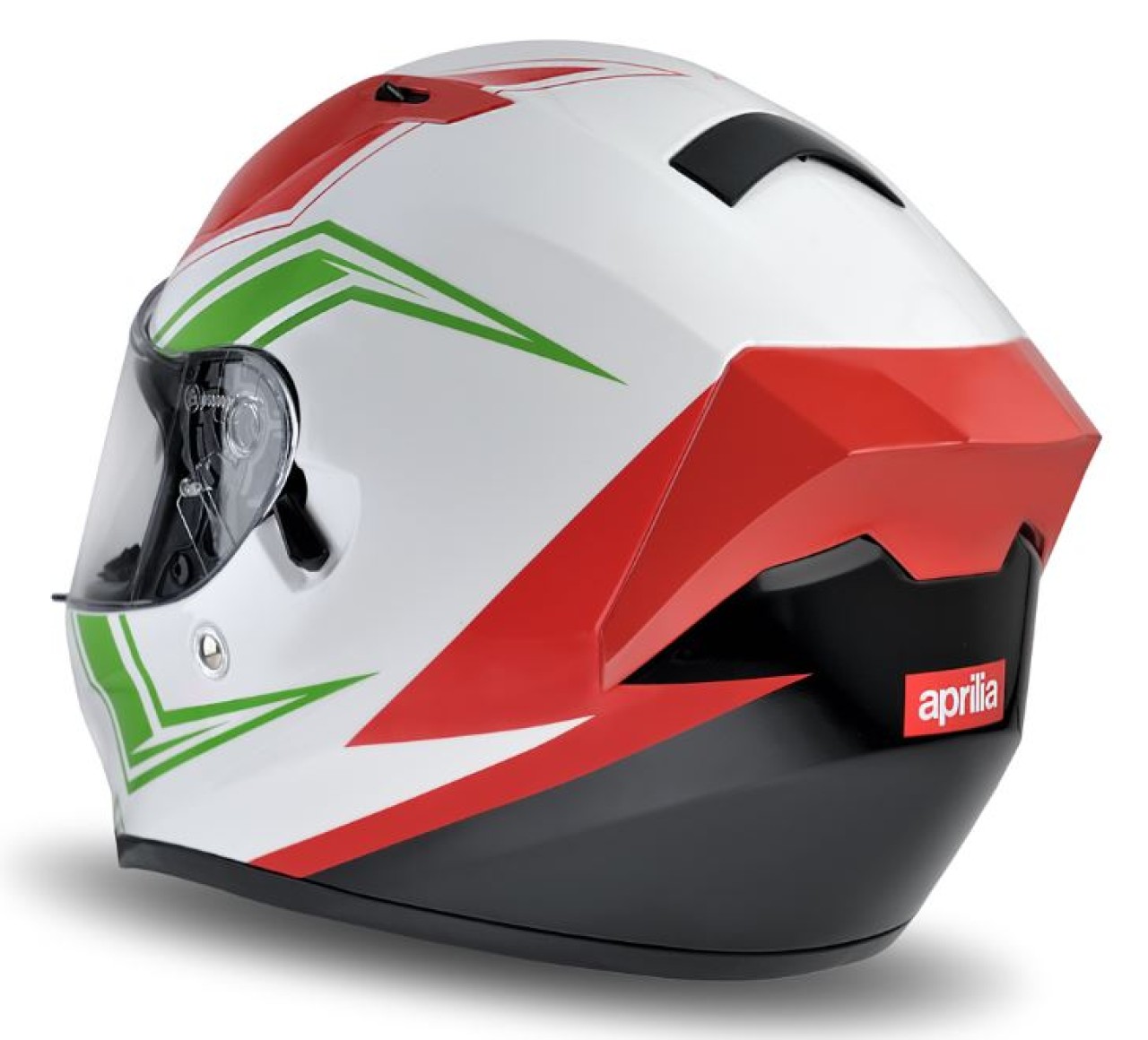 Aprilia Race2 Integralhelm weiß-rot-grün glänzend ECE 22.06