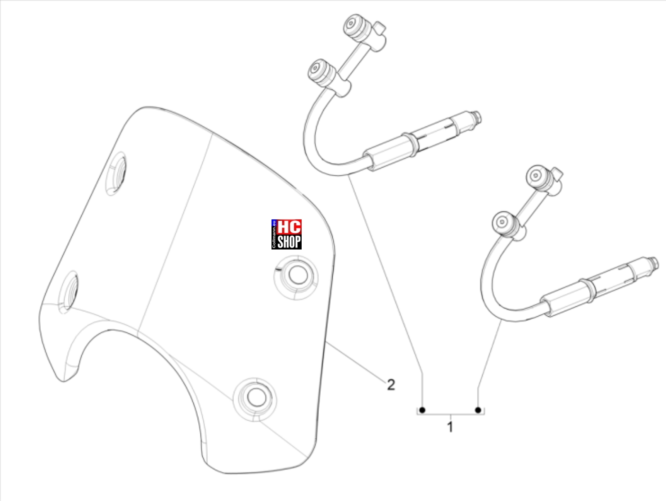 Vespa GTS 300  HPE E5 Fahrgestell Windschutzscheibe - Scheiben