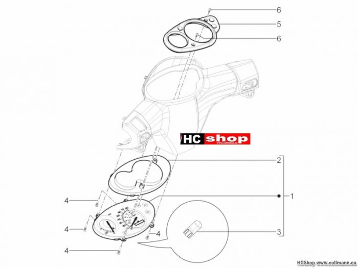 Aprilia Motard 50 Cockpitinstrumente - Cruscotto