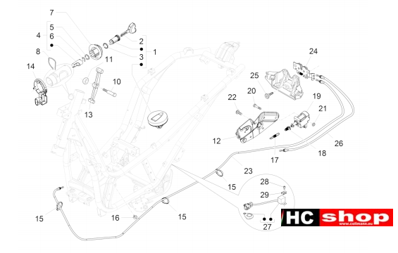 Piaggio Beverly 350 E4 Sport Touring Fahrgestell Schlossen