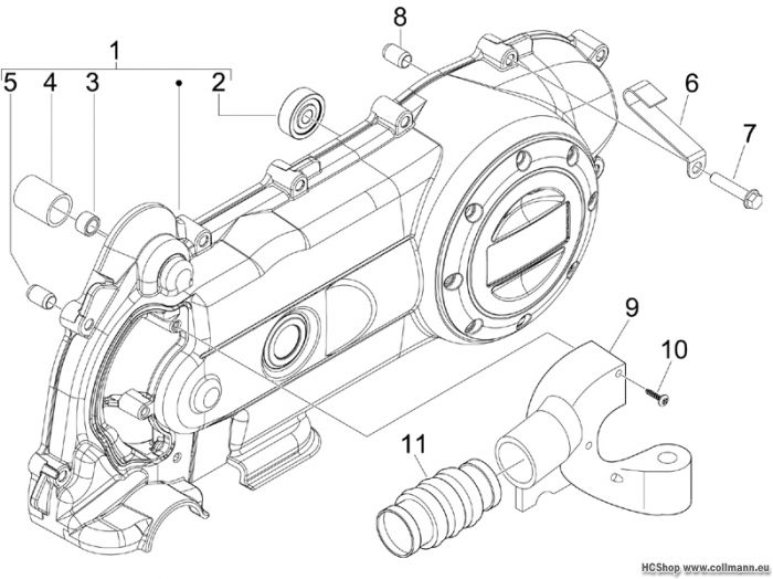 Vespa Kurbelwelledeckel - Kühlung S 50 4T-4V