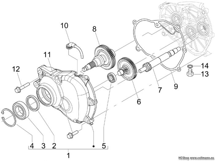 Piaggio Einheit Getriebe Carnaby 125