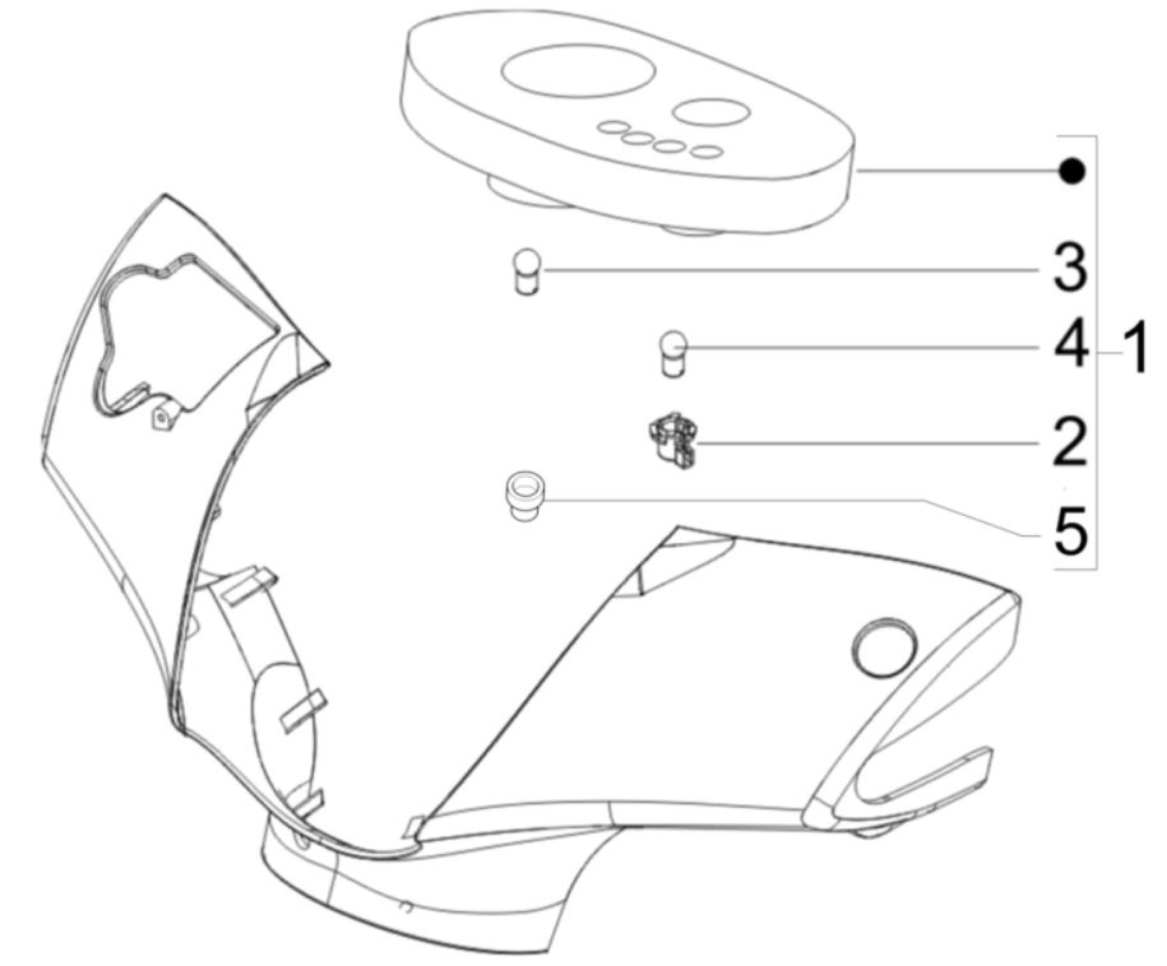 Explosionszeichnung Piaggio Zip 50 4T / Zip 50 4T E5 Cockpitinstrumente