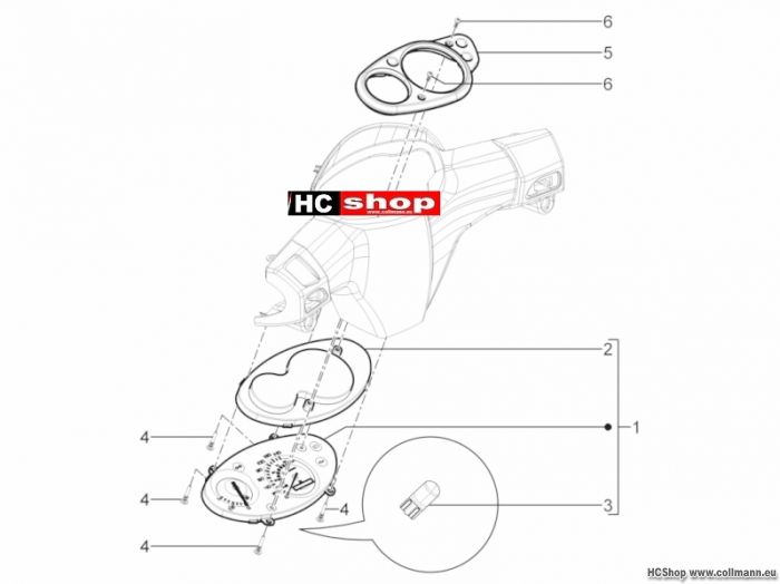 Piaggio Cockpitinstrumente - Cruscotto TPH 125