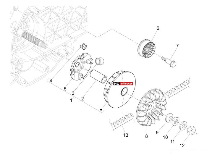 Piaggio Mp3 500 Business Antriebsriemenscheibe