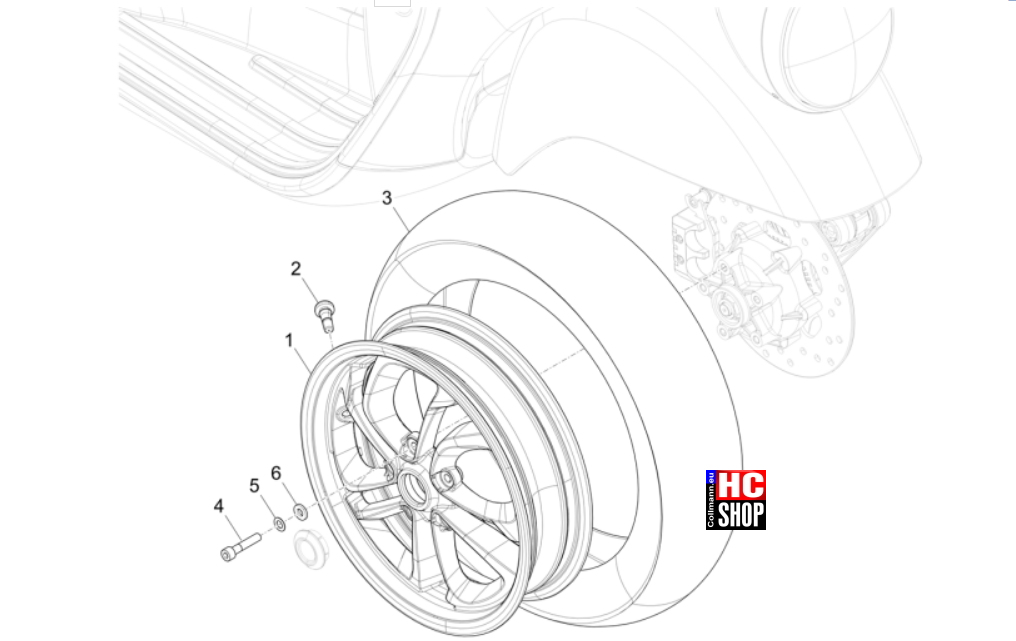 Vespa GTV 300 HPE RST - Radaufhängungen - Vorderrad