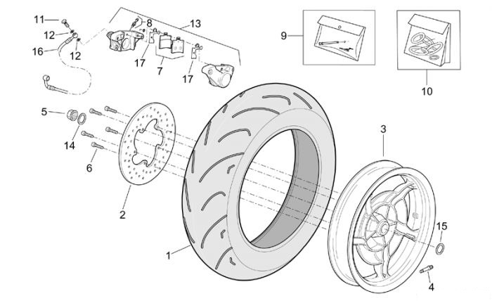 Aprilia Hinterrad Leonardo eng. Yamaha 250