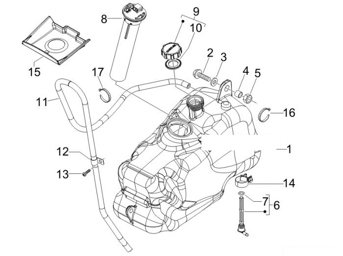 Piaggio Benzintank X7 125