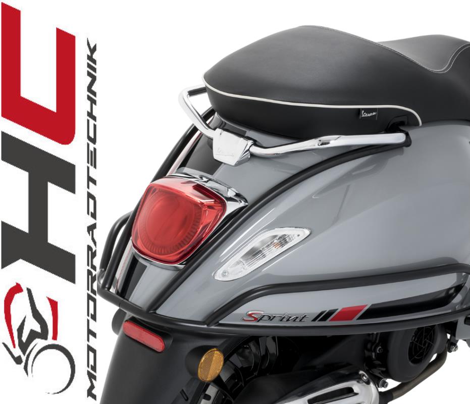 Seitliche Sturzbügel hinten schwarz Vespa Sprint / Primavera