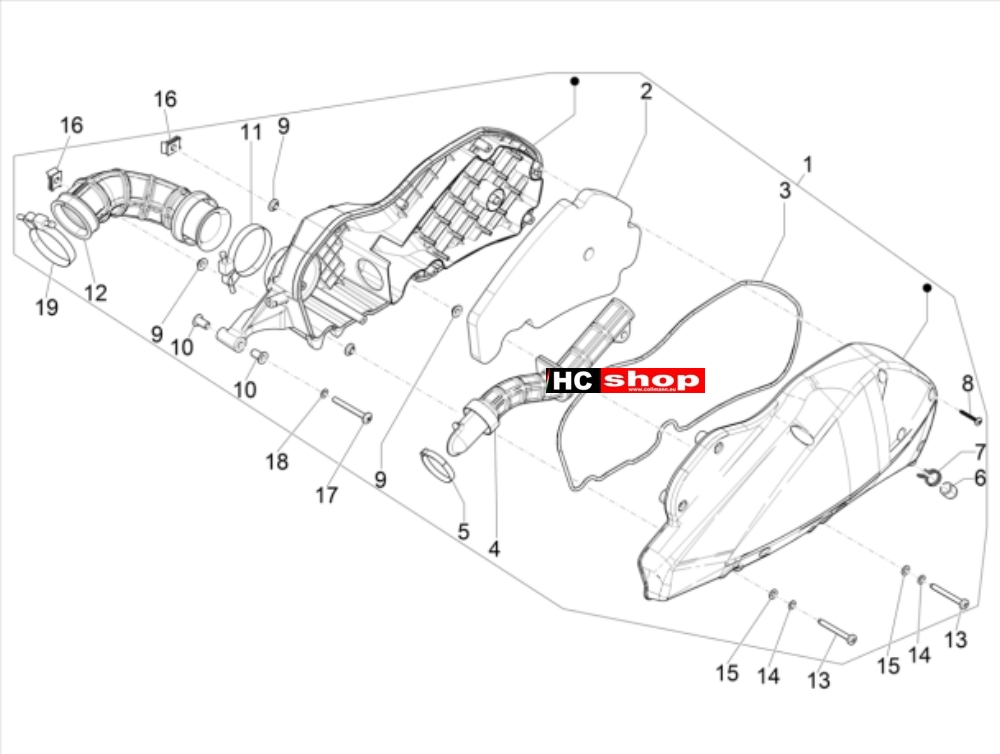 PIAGGIO MP3 300 HPE - 300 HPE SPORT Motor Luftfilter – Luftfiltergehäuse komplett