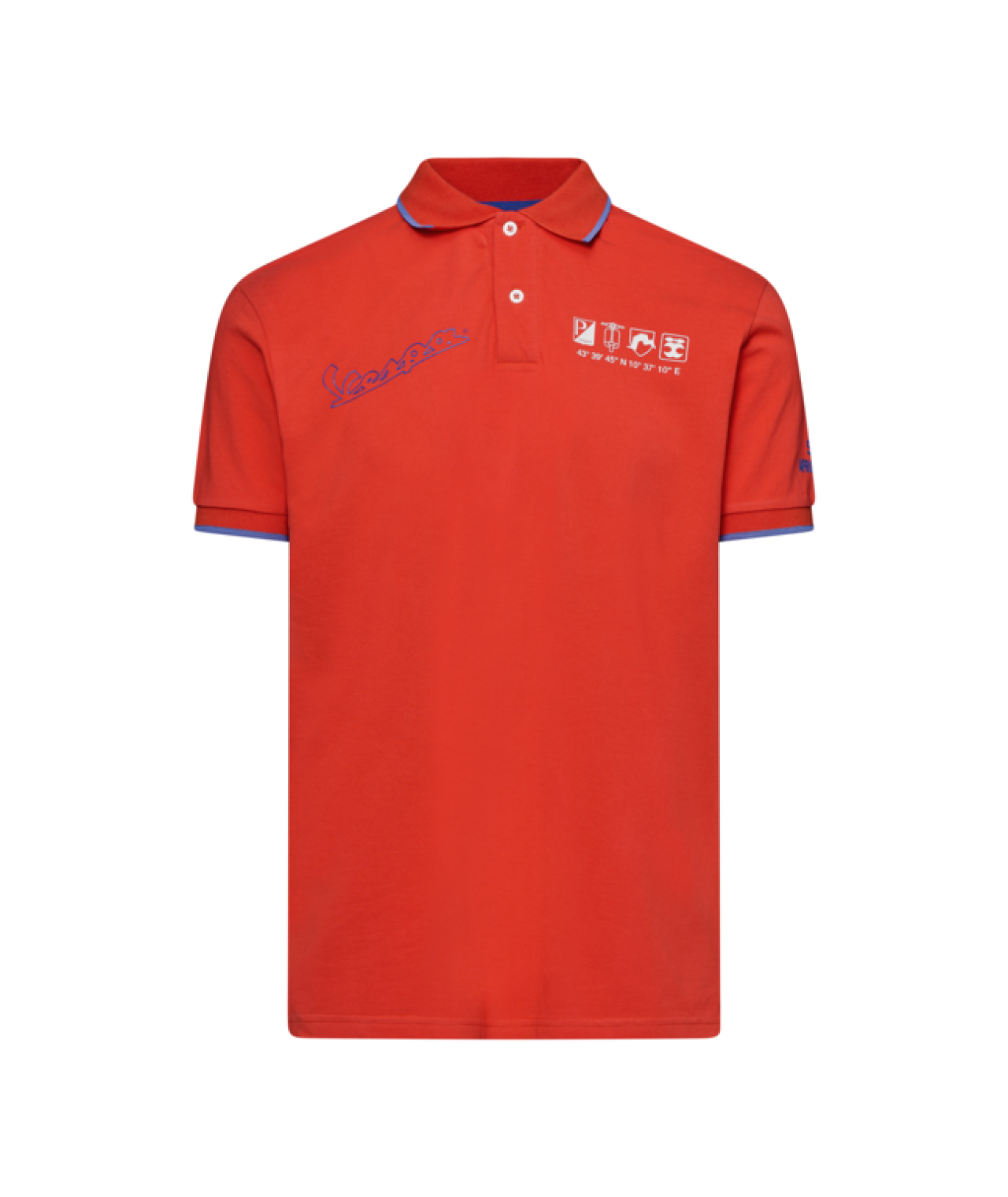 Vespa Polo Shirt aus Baumwolle orange, Serie Flame