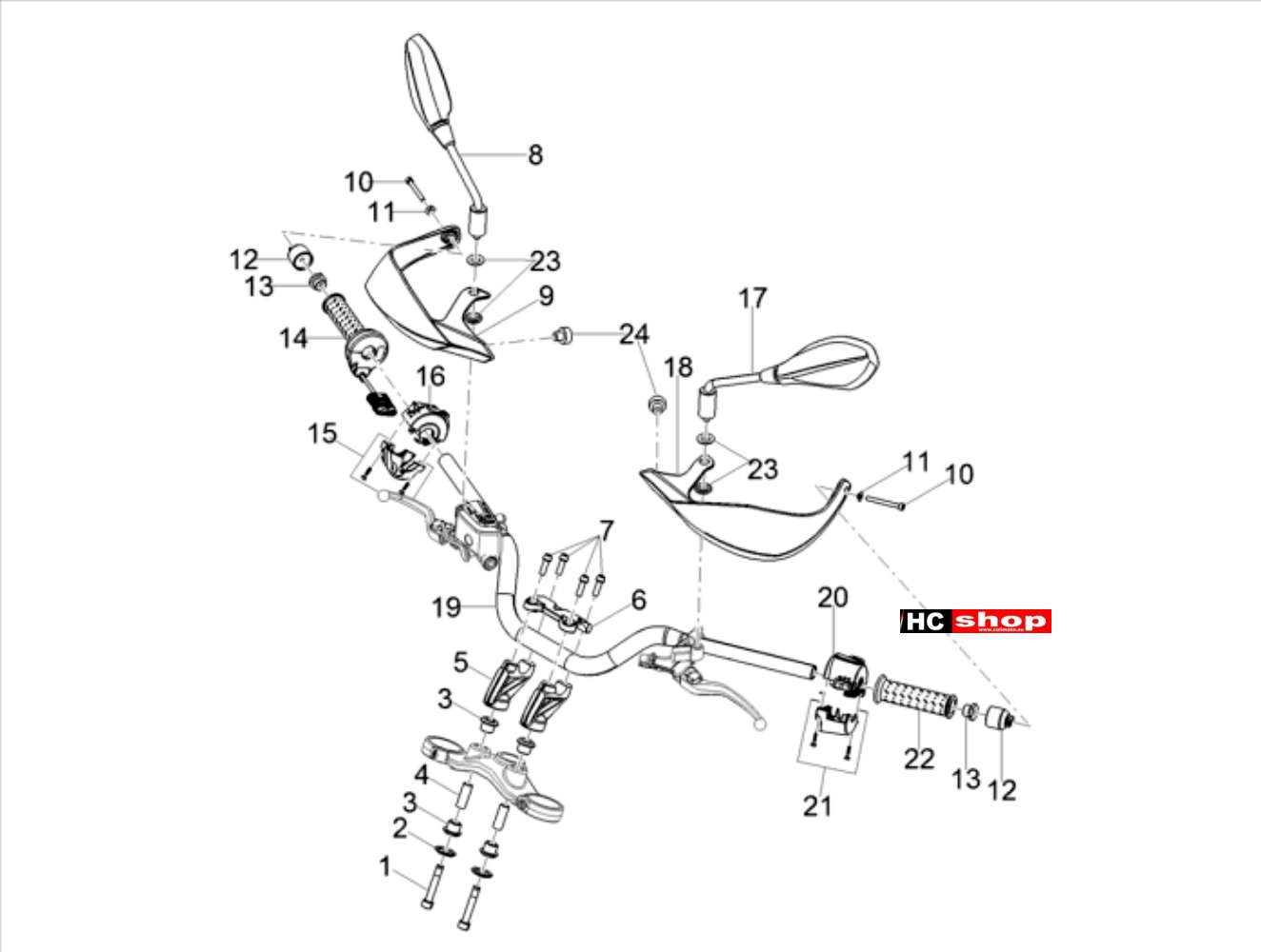 Moto Guzzi V85 TT E4 ABS Lenkstange - Schaltungen – Vorimprägnierte Schraube TCEI M10X60 8.8