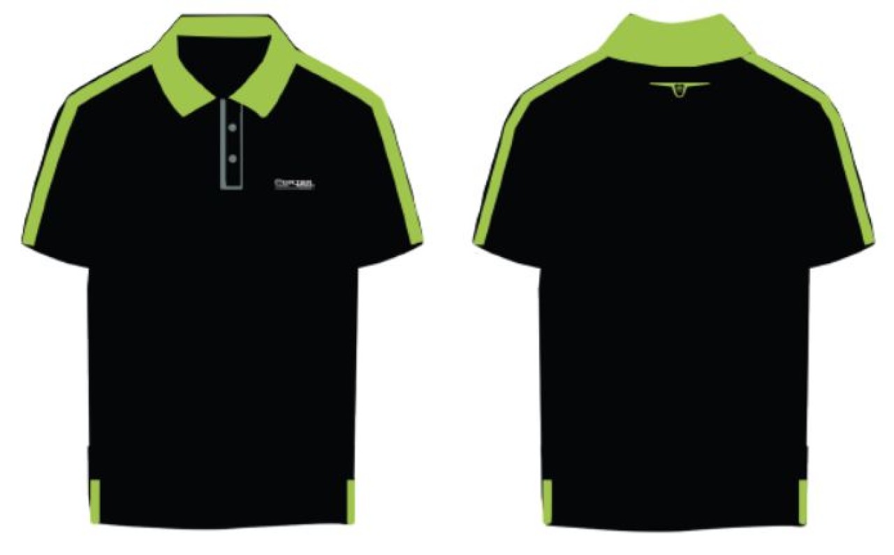 Piaggio Polo Shirt Herren Porter NP6, Baumwolle, schwarz/grün