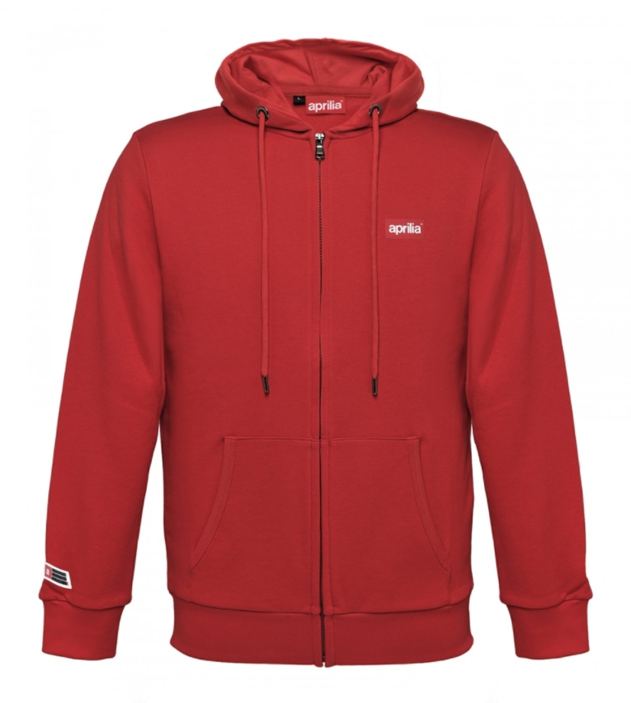156 - Aprilia Sweatshirt mit Reißverschluss und Kapuze, Kollektion 2024, Motiv: Aprilia, Unisex, Größe: XXL, rot