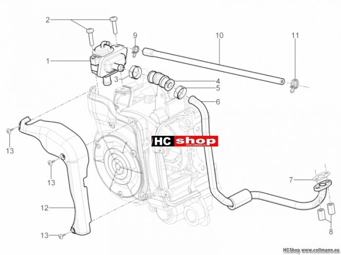 Piaggio Gehäuse nebenluft TPH 125#