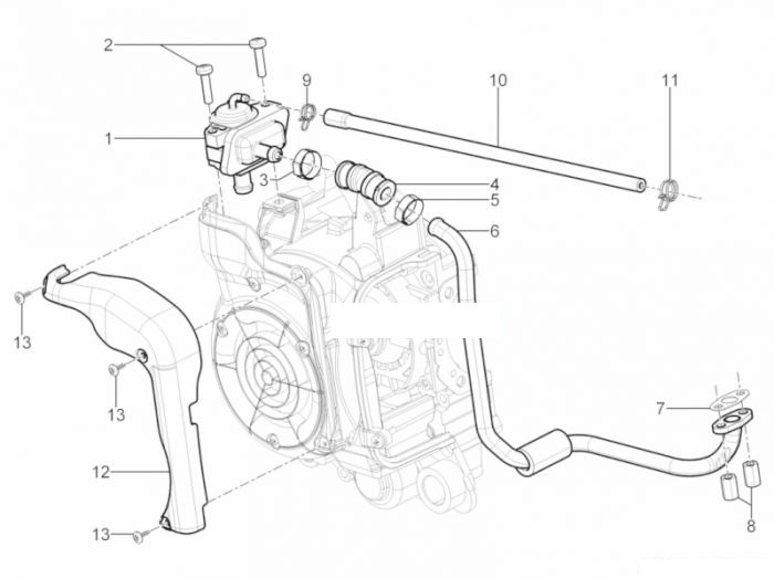 Piaggio Gehäuse nebenluft TPH 125#
