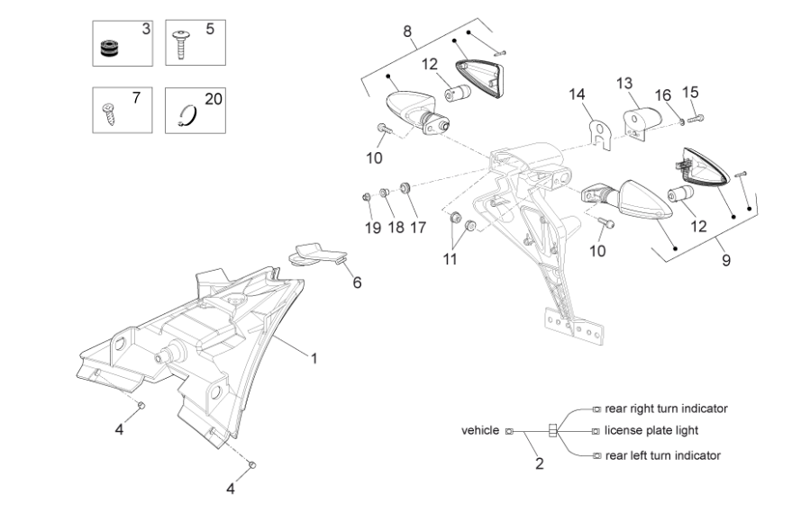 Aprilia Hinterer Lichter RS 125 ABS