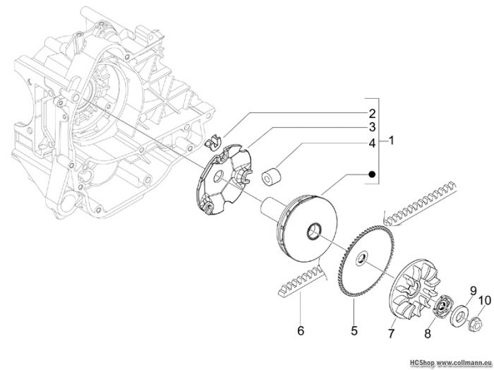 Vespa Antriebsriemenscheibe S 50 2T