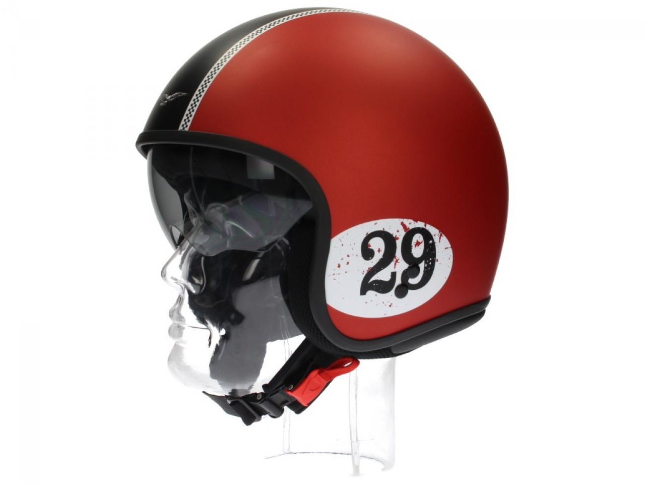 Moto Guzzi Jethelm Racing 29, rot-schwarz matt, Fiberglas, ECE 22.05
