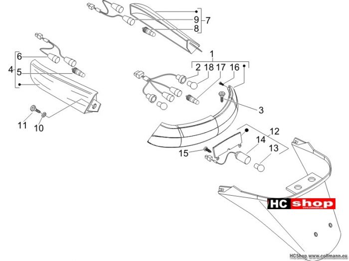 Piaggio Hinterleuchten - Blinkleuchten X8 200