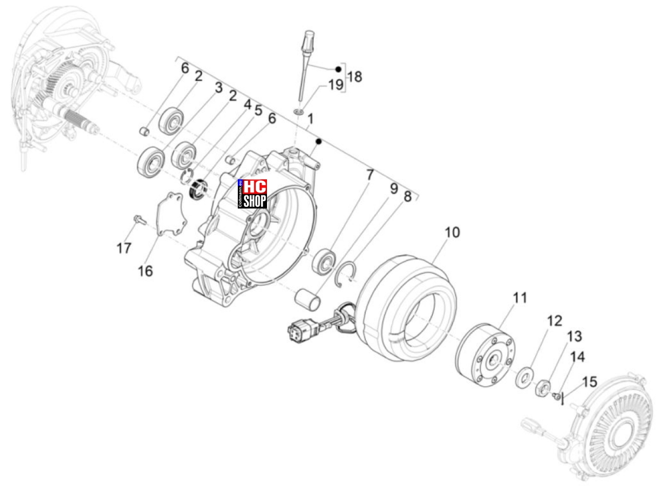 Vespa Elettrica 45KmH E5 Motor - Elektrischer Zugbetrieb