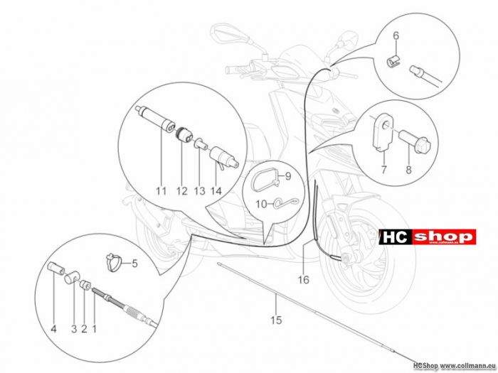 Aprilia Motard 50 Bowdenzügen