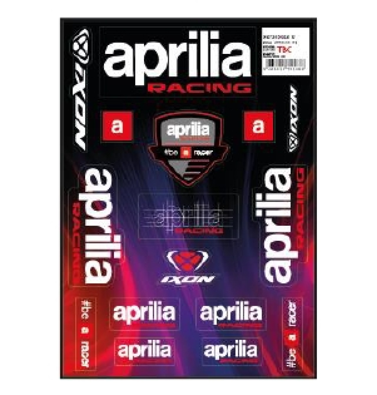 Aprilia Racing Team 2026 Aufklebersatz schwarz-violett-rot