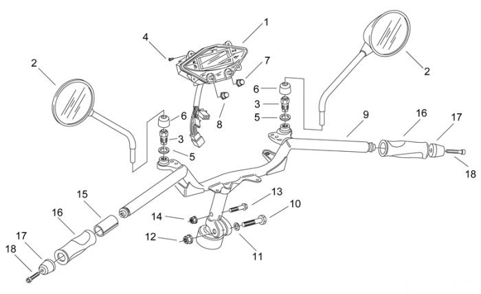 Aprilia Lenkstange - Instrumenteneinheit Area 51 50
