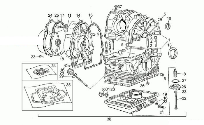 Moto Guzzi V65 Custem Kurbelwellengehäuse