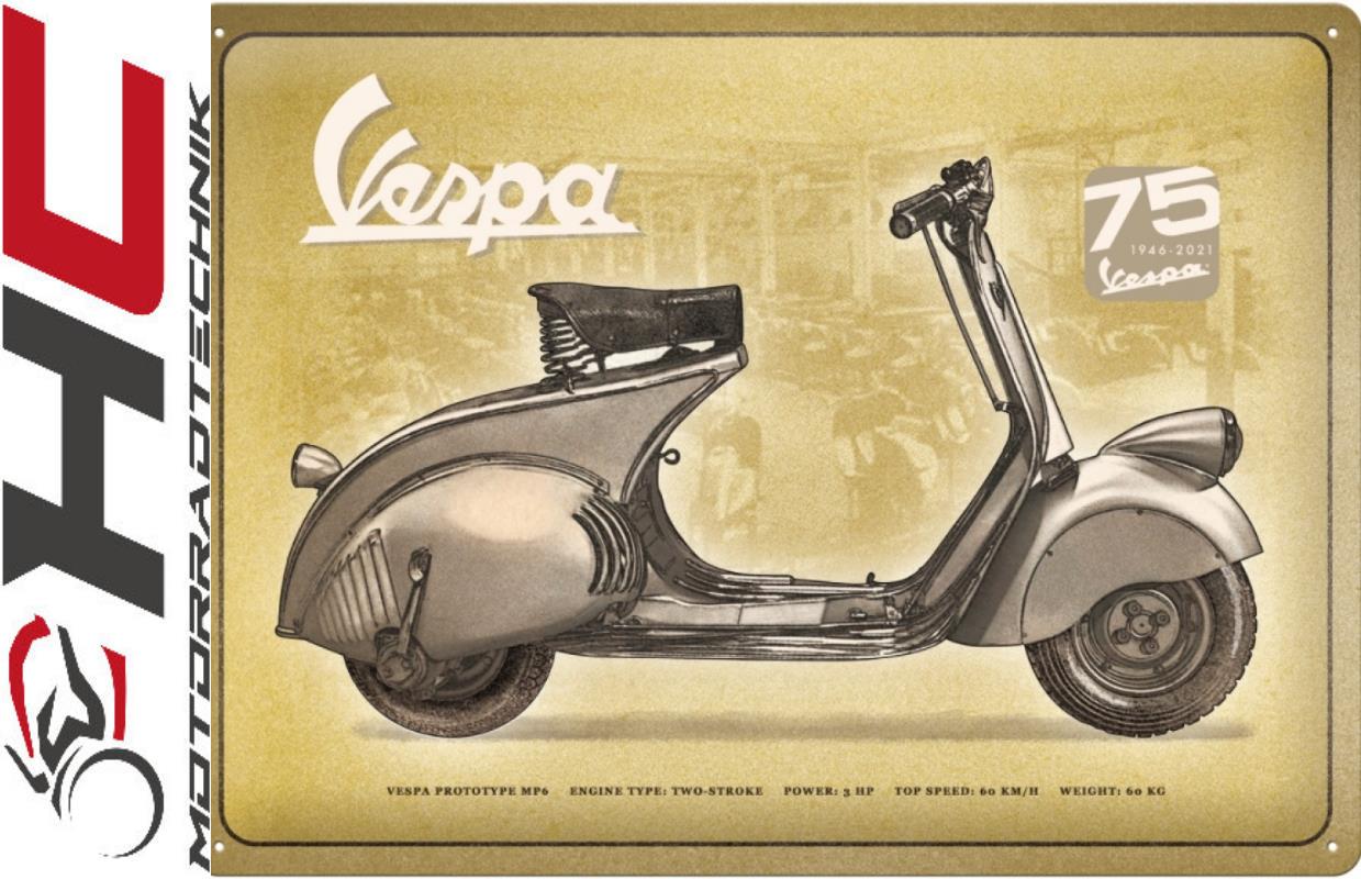 Vespa Metallschild Vespa 75 1946-2021