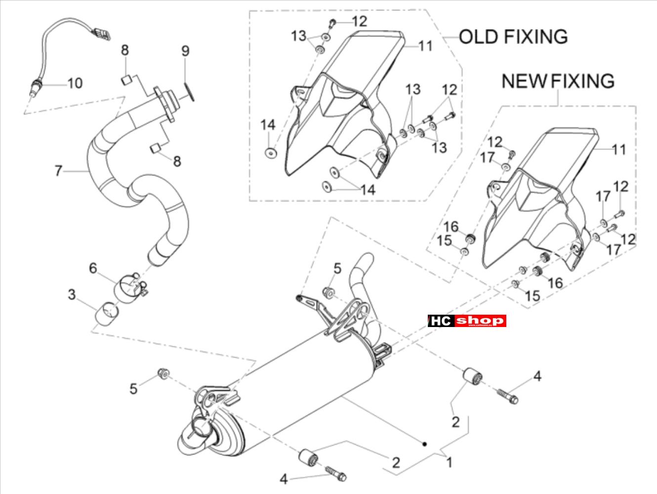 Aprilia Motor  RS 125 ABS - Auspuffrohr