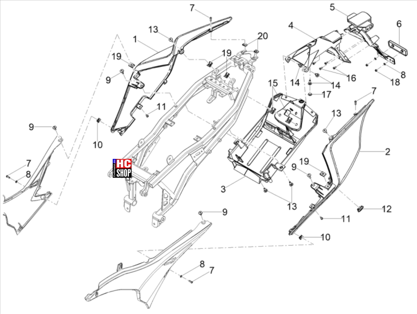 Aprilia RS 125 ABS E5 - Aufbau - Heckaufbau