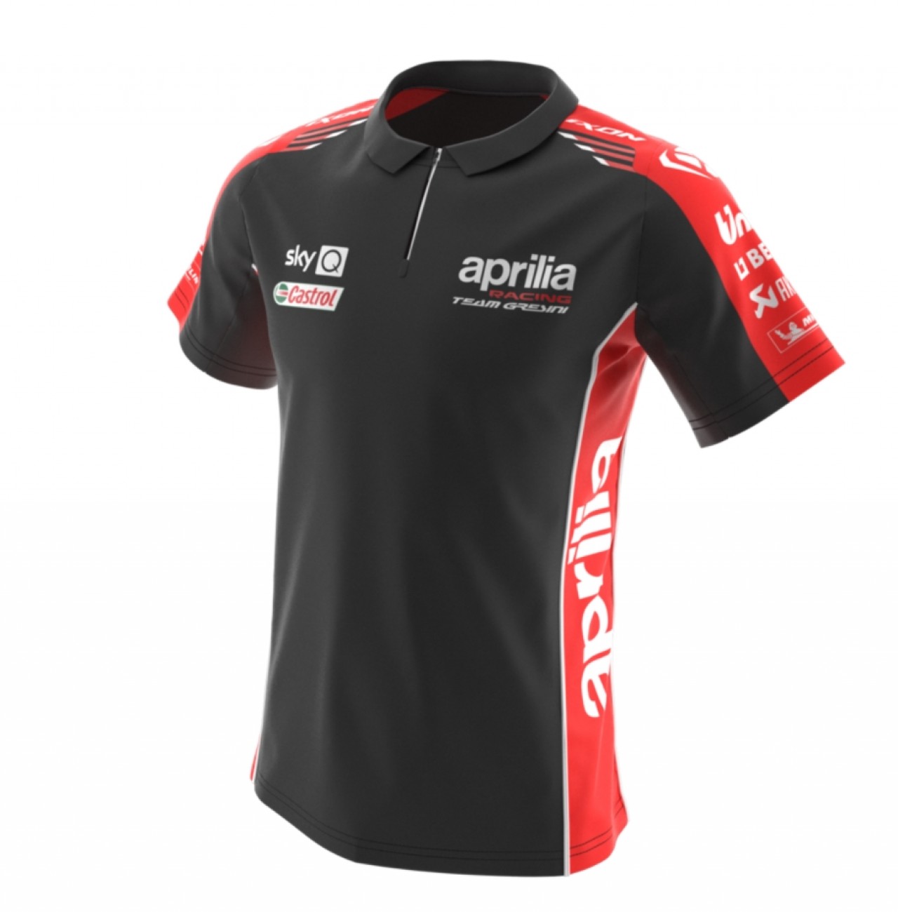 134 - Aprilia Polo Shirt Unisex, Größe: L, schwarz, Baumwolle, Aprilia Racing Team 2021