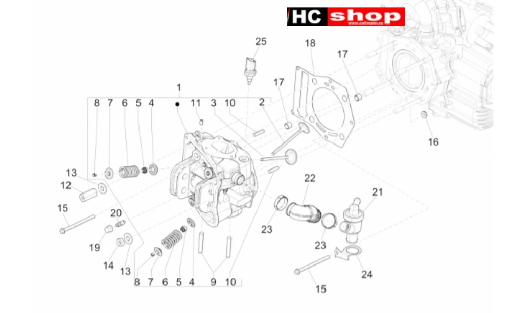 Piaggio MP3 500 LT Sport - Business Motor Einheit Kopf-Ventil