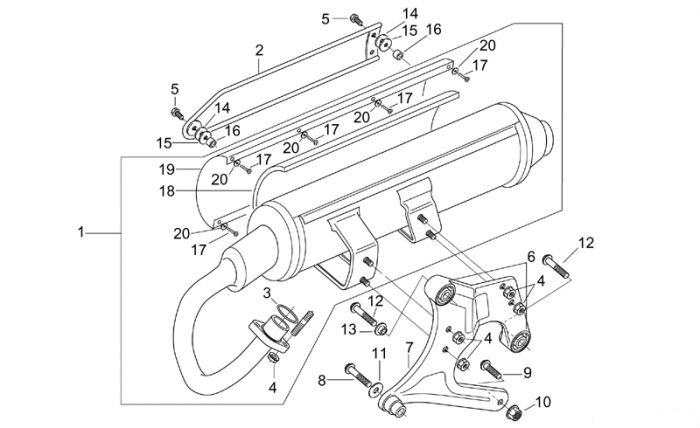 Aprilia Auslassgruppe Leonardo 125-150