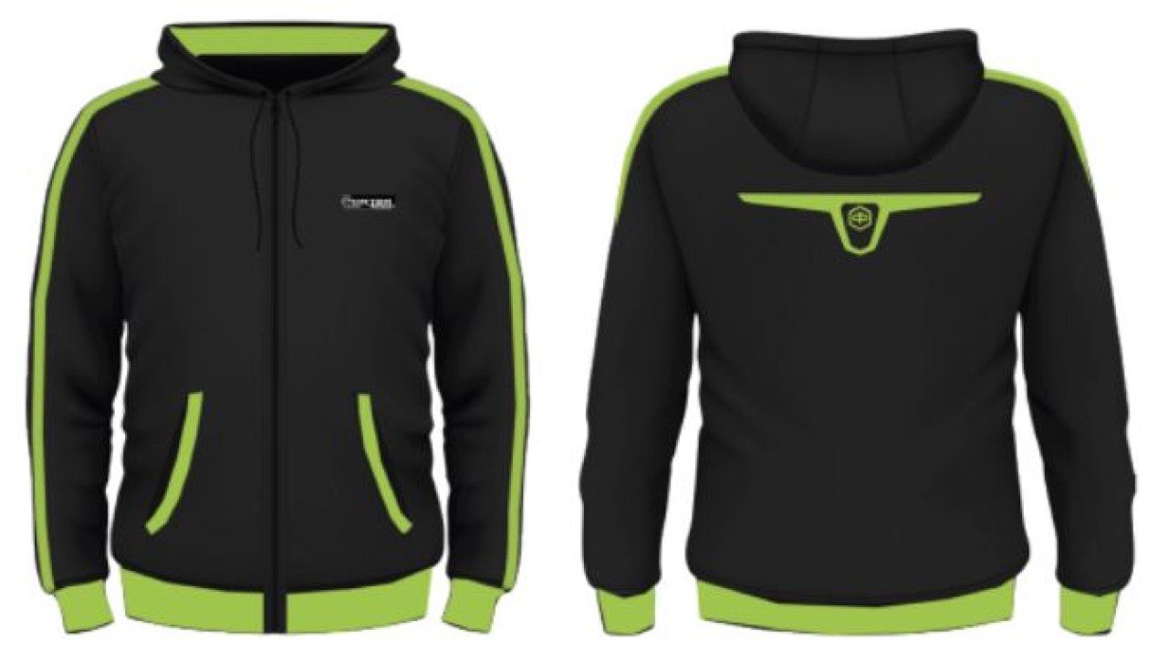 Piaggio Sweatshirt mit Reißverschluss und Kapuze, Herren, schwarz/grün