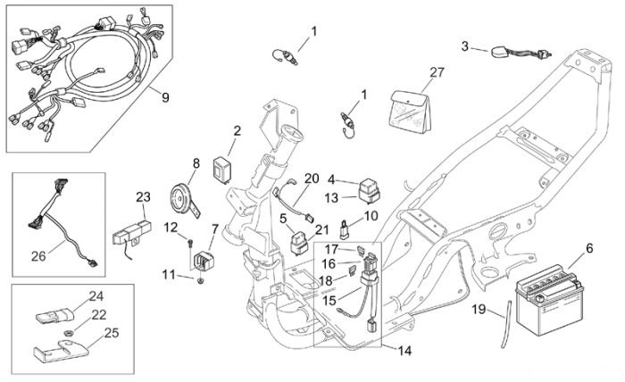 Aprilia SR 50 Di-Tech+Carb. - Elektrische Anlage komplett