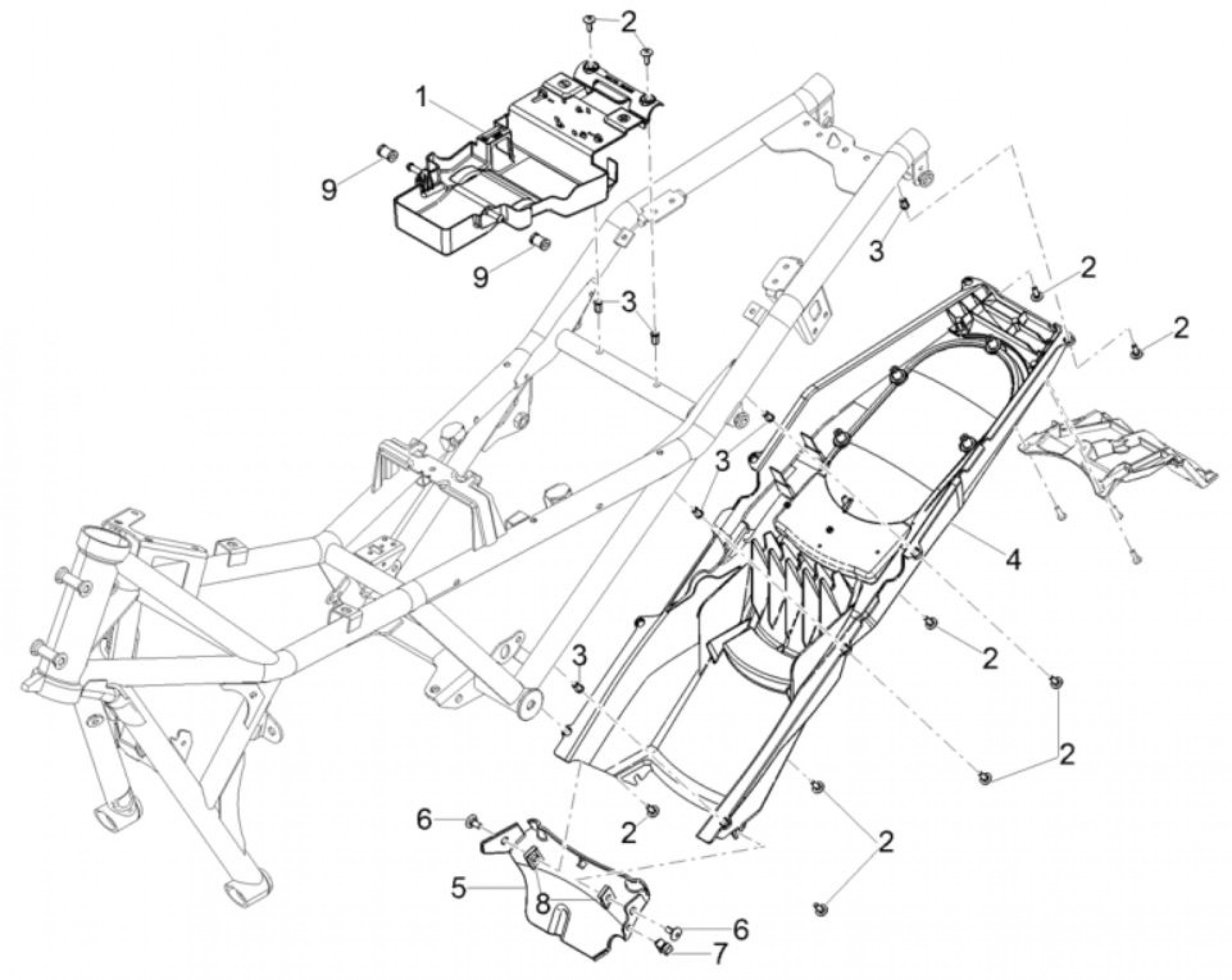 Explosionszeichnung Moto Guzzi V85 TT / V85 TT Travel / V85 TT Travel E5 Ablagefach