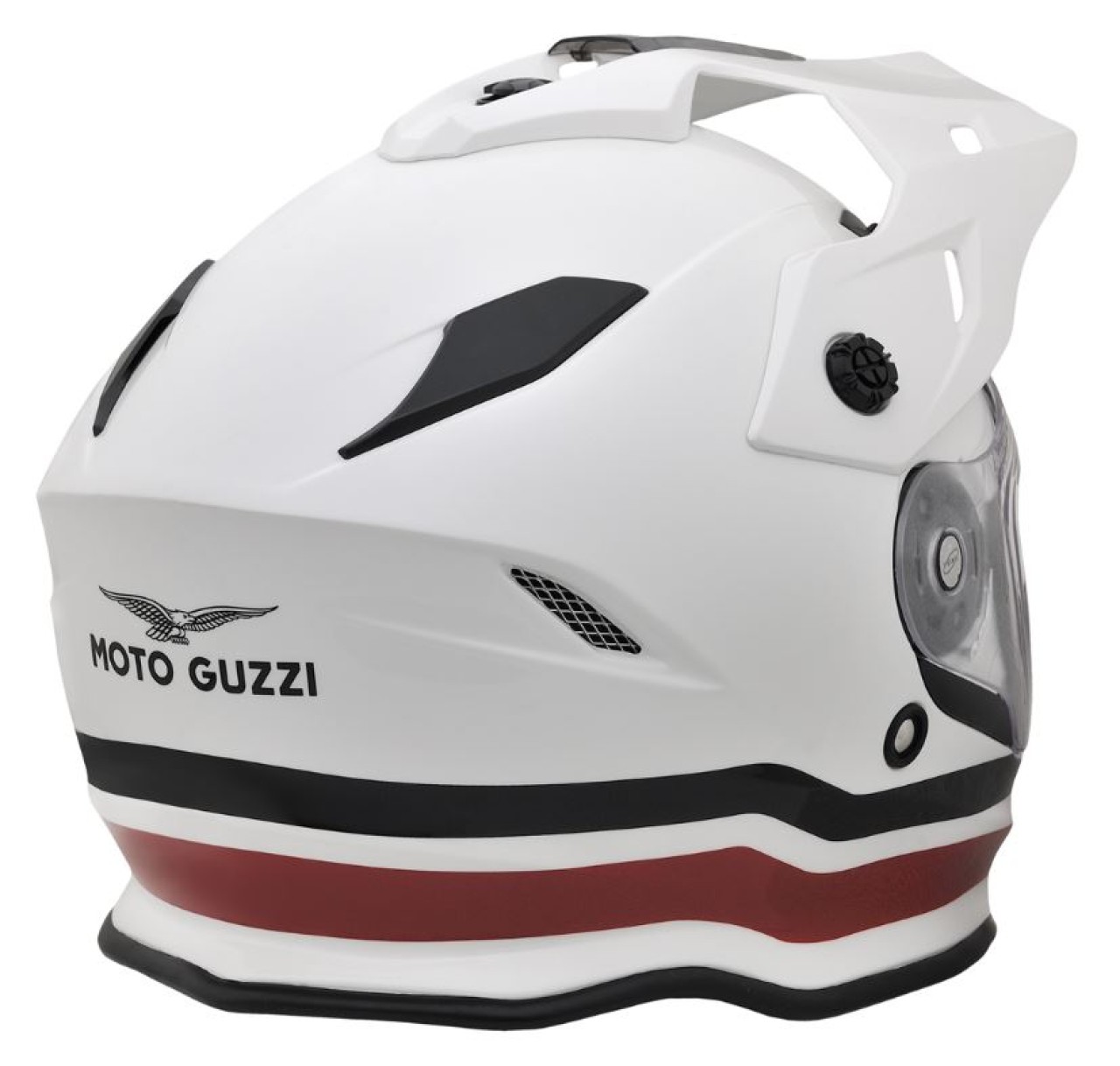Moto Guzzi Integralhelm Adventure Touring V85, weiß-rot-schwarz, ECE 22.05