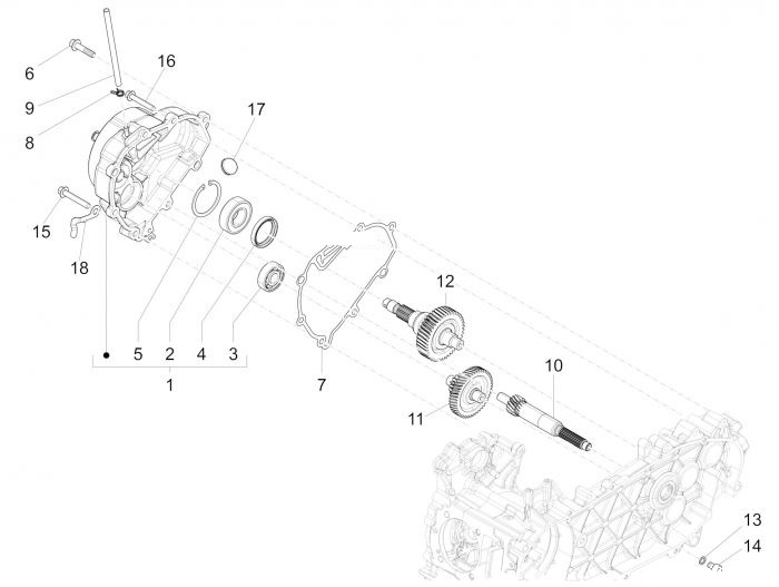 Vespa Sprint 150 Einheit Getriebe