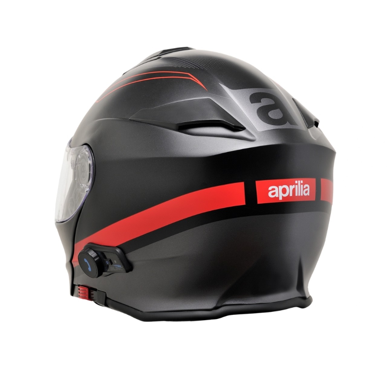 Aprilia Klapphelm mit Bluetooth schwarz-rot-silber ECE 22.05