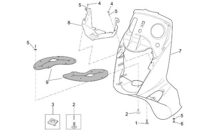 Aprilia Frontaufbau - Schild Leonardo ST 125-150