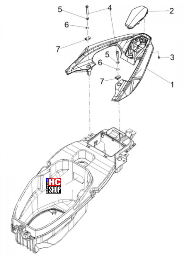Aprilia SXR 50 - Aufbau - Gepäckträger
