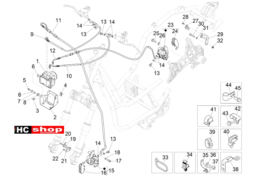 Piaggio Beverly 300 ABS Bremsanlage Bremschlauchen