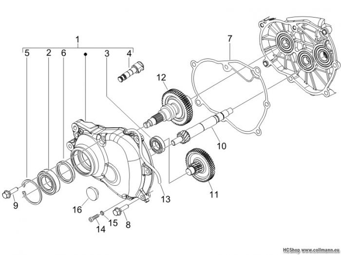 Piaggio Einheit Getriebe Fly 125 4T