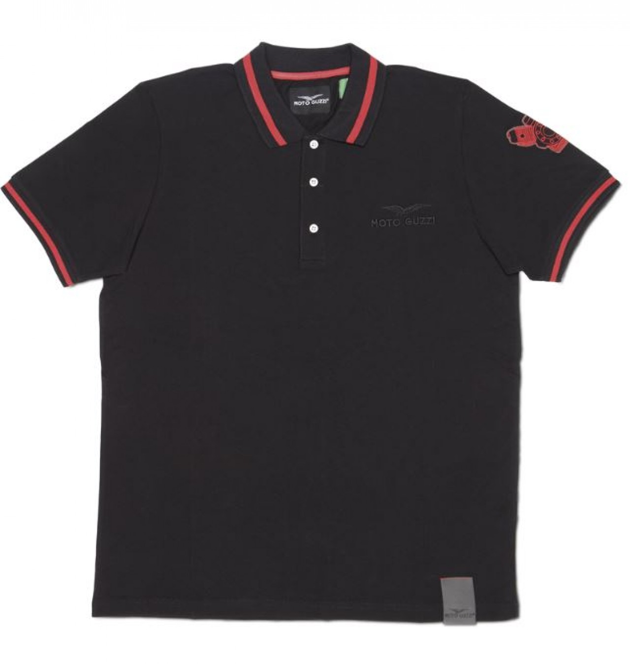 Moto Guzzi Classic Herren Polo Shirt schwarz