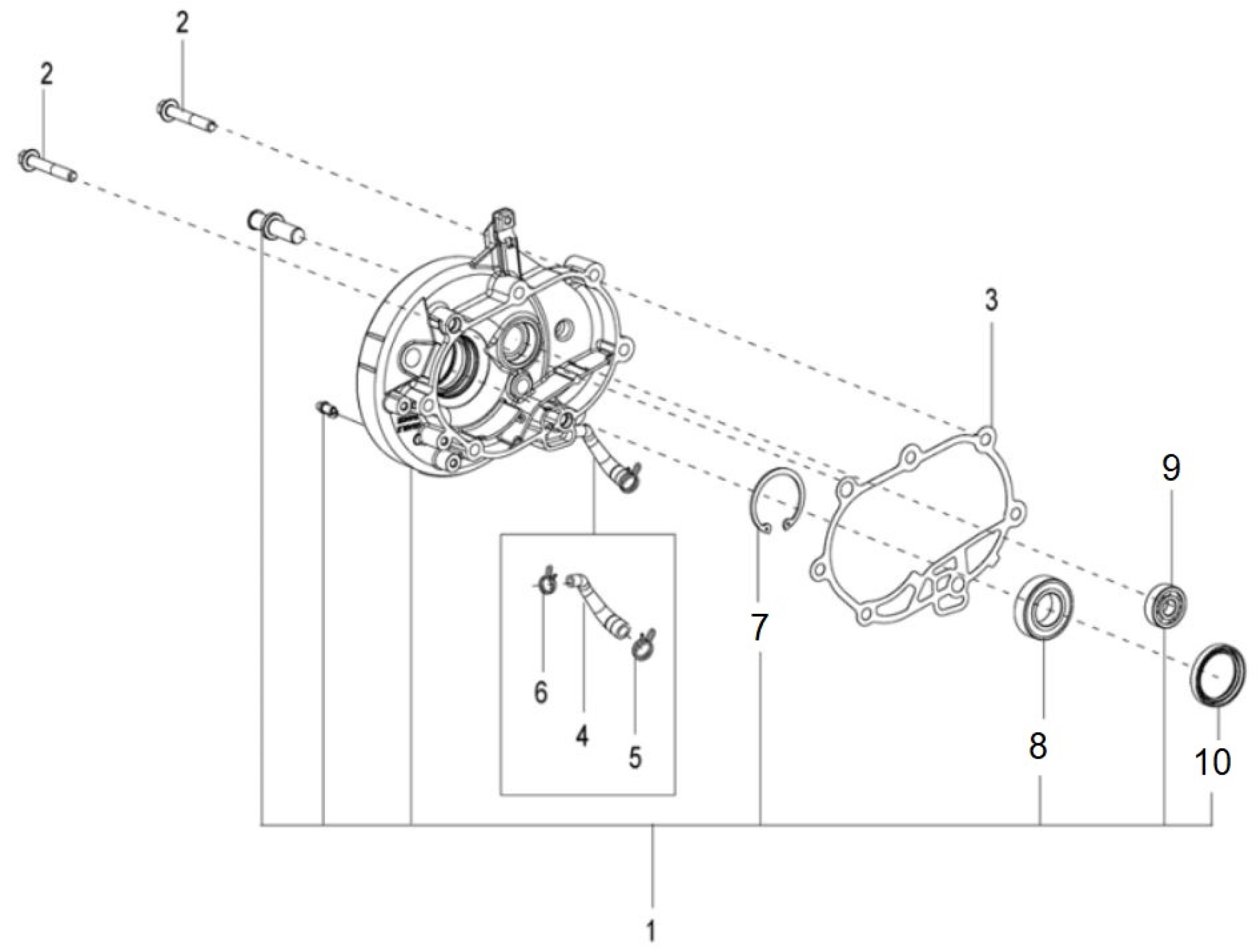 Explosionszeichnung Aprilia SR 125 Motard / SR 125/150 / SR Motard 160 Getriebedeckel