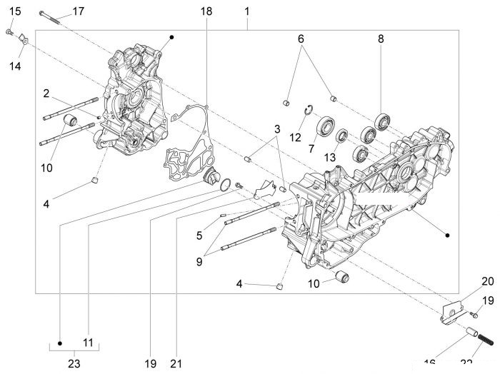Vespa Sprint 150 Kurbelwellengehäuse