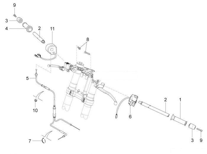 Aprilia RS4 50 SBK Lenkstange - Schaltungen